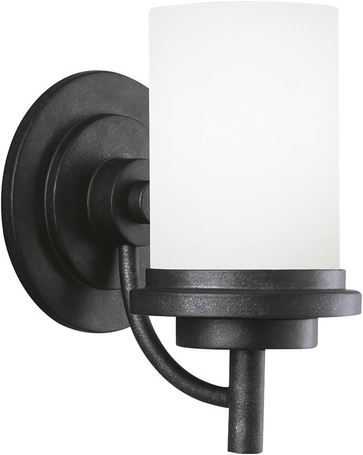 Sea Gull Lighting 44660-839 Winnetka Transitional One Light Wall/Bath Sconce Vanity Style Fixture, Blacksmith Finish