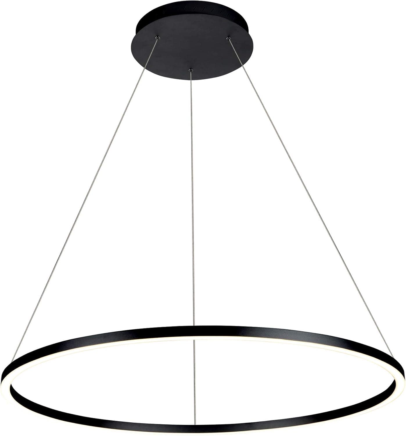 VONN VMC34911BL Tania 39", Adjustable Suspension, Modern Circular Lighting Fixture in Black Integrated LED Chandelier, 39.25" L x 39.25" W x 120" (7") H,