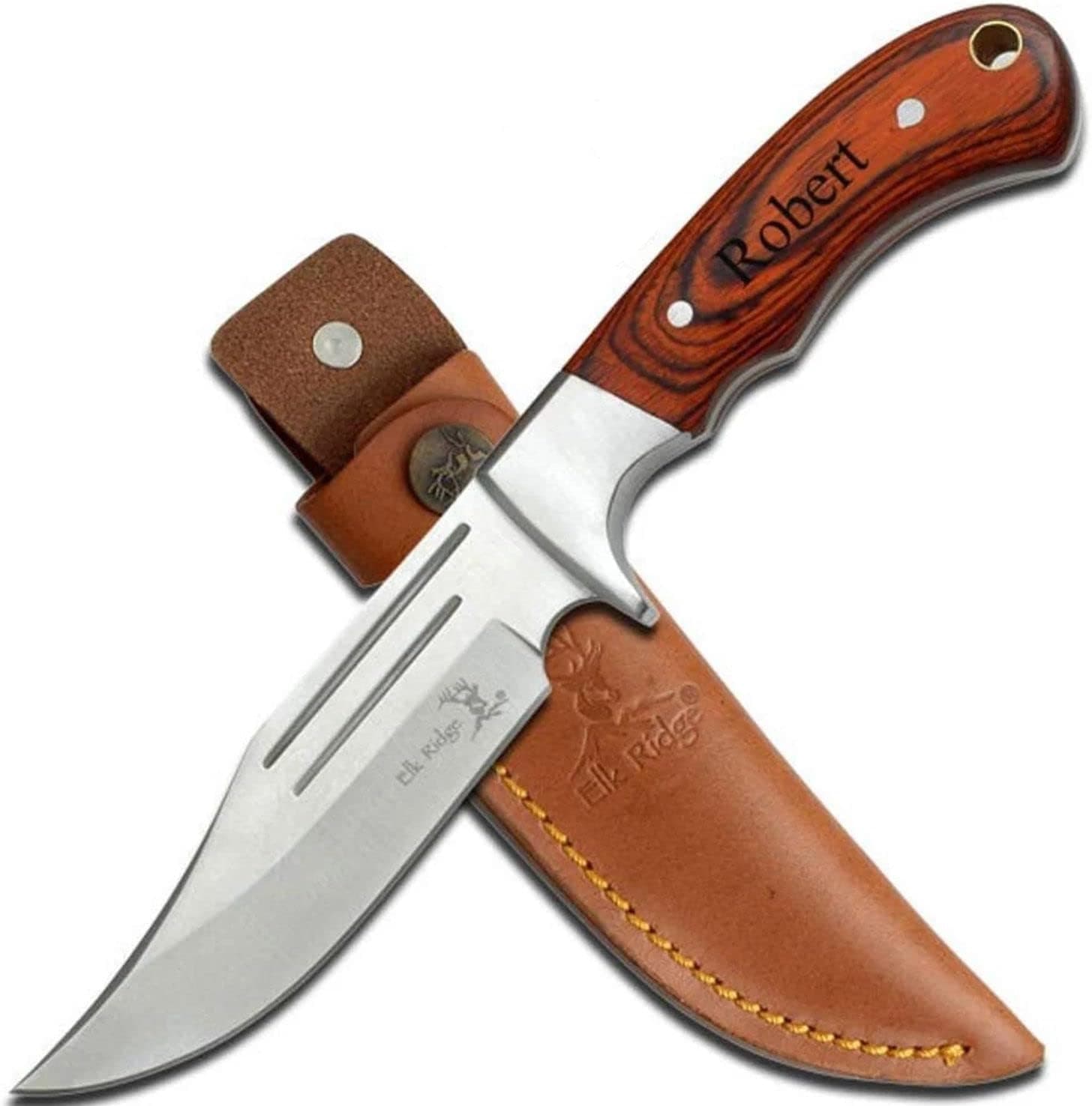 Re Personalized Free Engraving Quality Elk Ridge Knife with Wood Handle (ER-049)