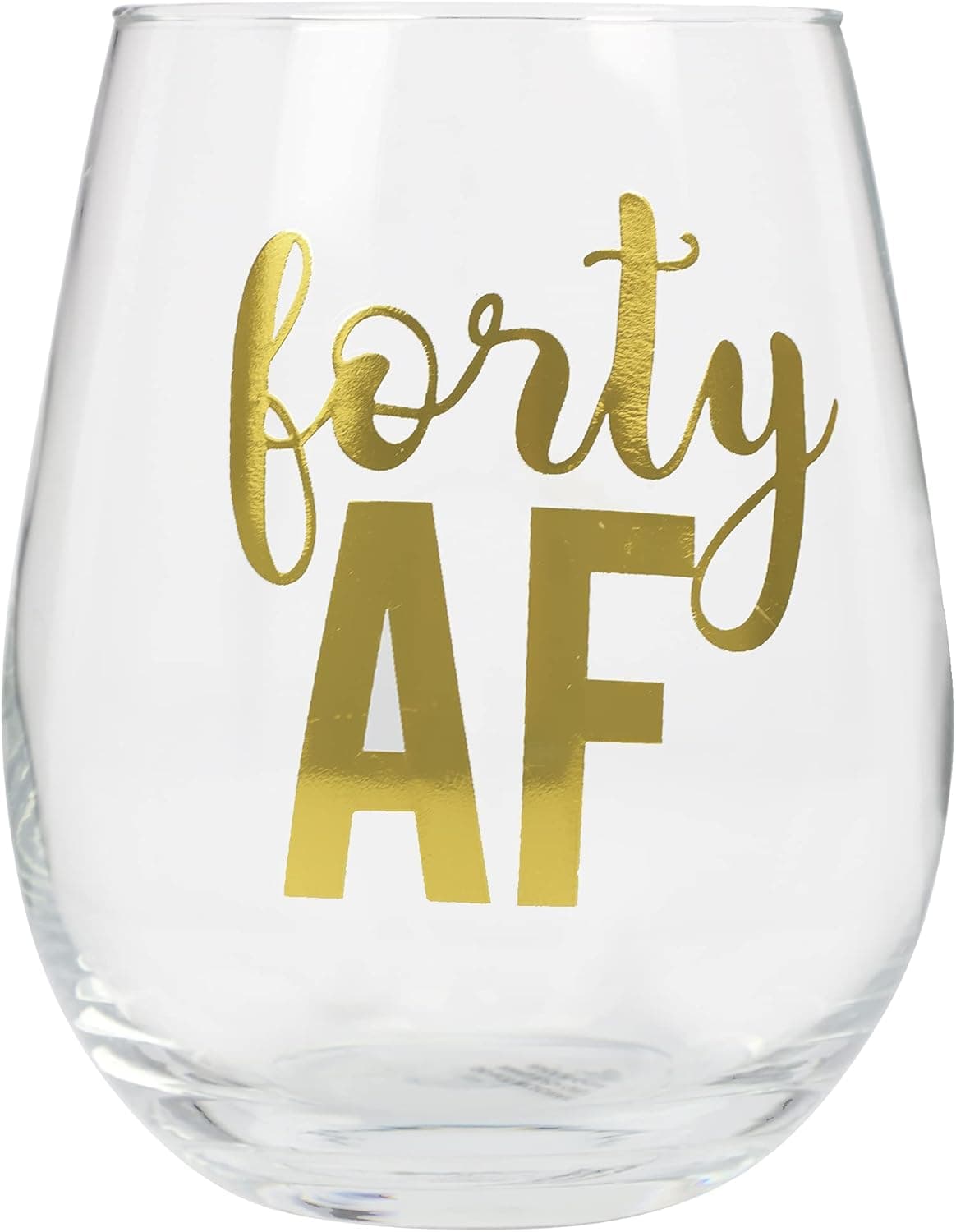 Your Dream Party Shop 40th Birthday Wine Glass - Forty AF Glassware for Parties, Celebration Dinners - Party Favors, Decorations for Special Occasions - Gift Ideas for Celebrants Turning 40-22oz