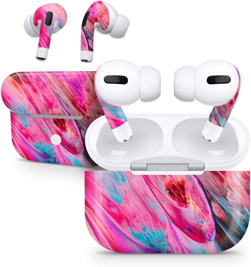 Design Skinz Liquid Abstract Paint V67 - Skin Decal Vinyl Full-Body Wrap Kit Compatible with The Apple Airpods Pro with Bluetooth Wireless Headphones