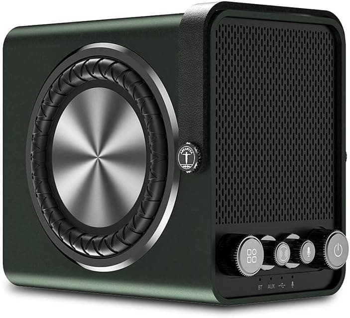 ABRAMTEK 60W Bluetooth Speaker (100dB Loud), M8 Portable Wireless Retro Speaker with Bass Boost, Microphone Input, USB Port, Stereo Pairing for Home Outdoors