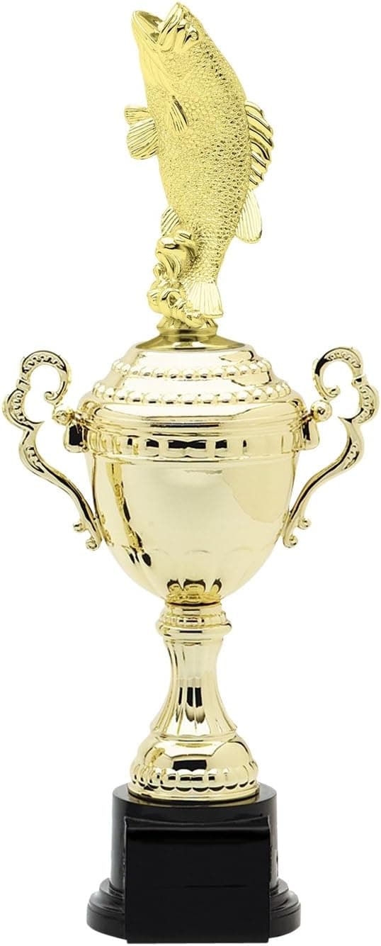 Express Medals Gold Bass Fishing Trophy Cup with Engraved Personalized Plate