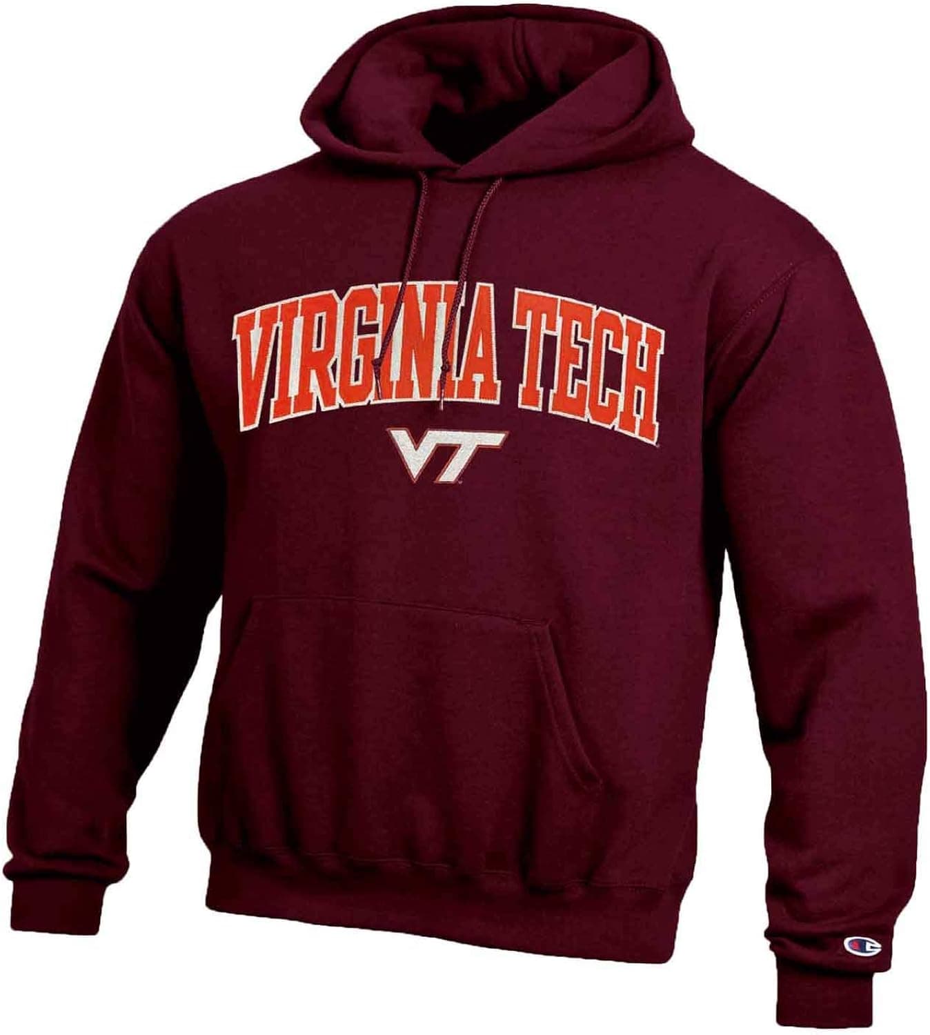 Champion Adult Tackle Twill Hooded Sweatshirt - Officially Licensed Unisex NCAA Team Apparel (Virginia Tech Hokies - Maroon, Adult XX-Large)