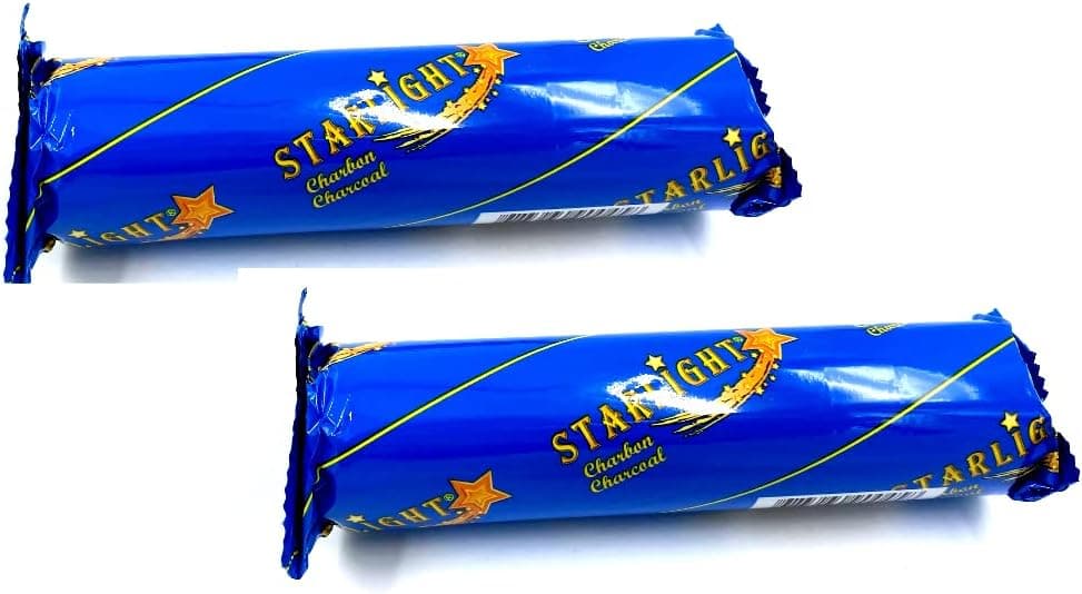 3 Roll 30 Pcs 35MM Starlight Coconut Shell Charcoal Instant Burn Incense withTong