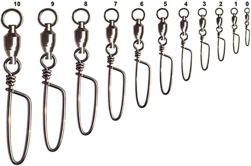 Shelure Fishing Ball Bearing Swivel with Coastlock Snap, Welded Ring, Black Nickel, 15Lb to 187Lb