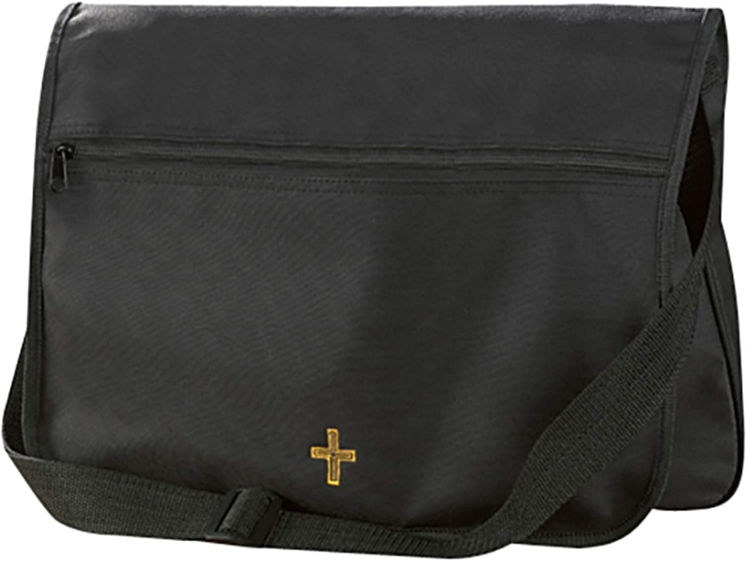 Black Canvas Embroidered Jeremiah 29:11 Messenger Tote Bag, 12 Inch