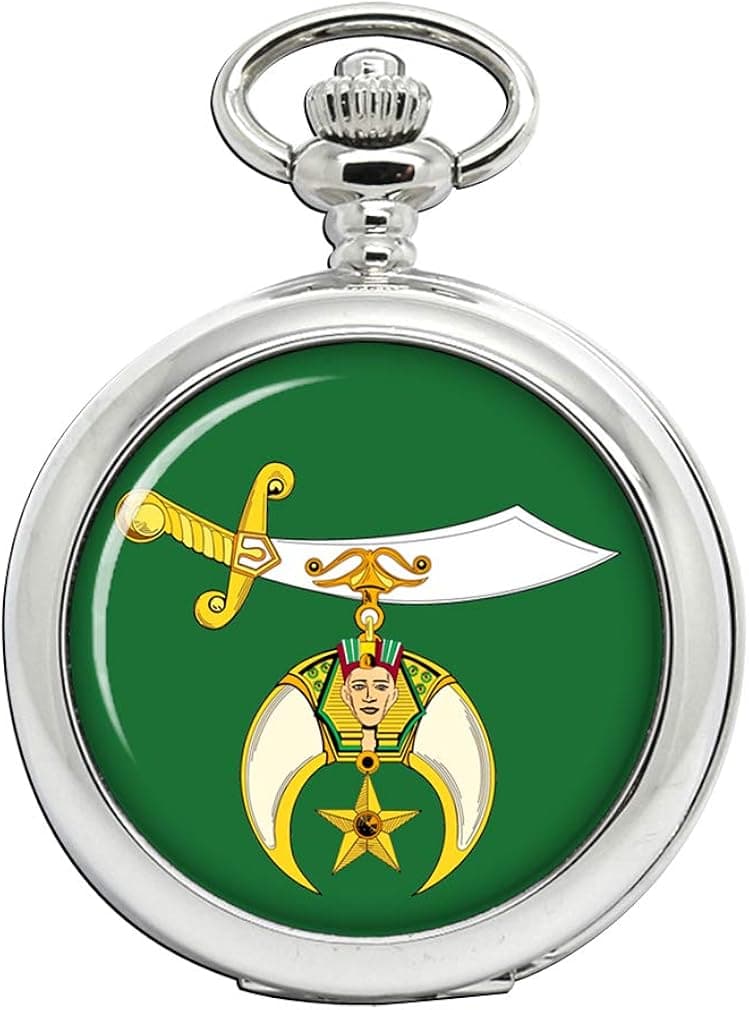 Family-crests.com Ancient Arabic Order of The Nobles of The Mystic Shrine Masonic Full Hunter Pocket Watch