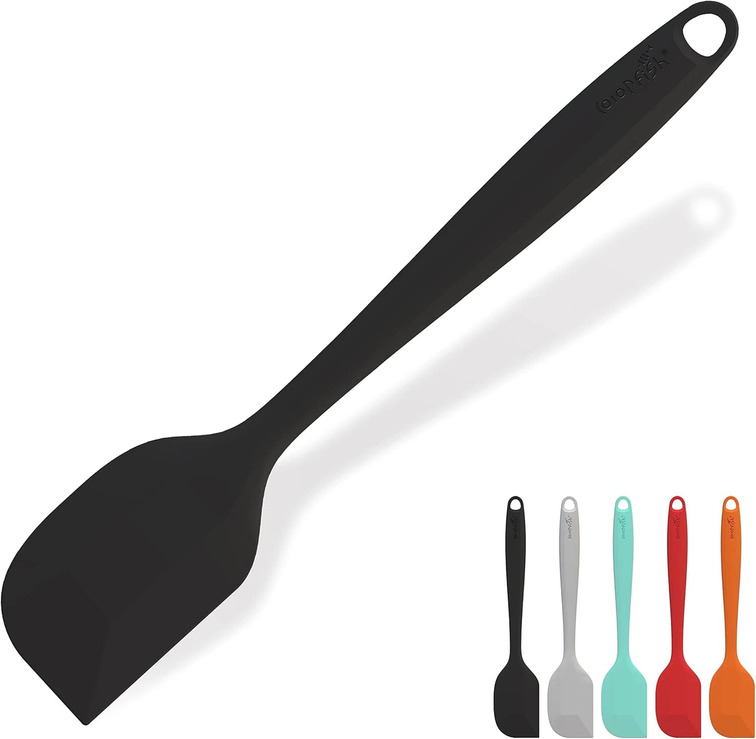 Permanent Replacement 14.2" Silicone Spatula Pro Large Rubber Spatula Silicone Heat Resistant 600°F Non-Stick Seamles Design Kitchen Use Spatula for Cooking Scraping Baking Scraper stir Spatula Black
