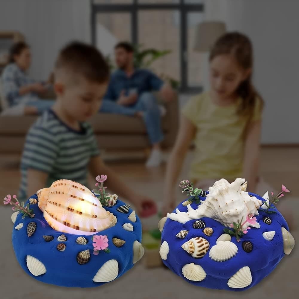 Craft kit- 2 Pack DIY Set for Art Crafts-Warm Conch Night Light for kids'room,Kids Birthday Party,Yard,Porch and Garden .