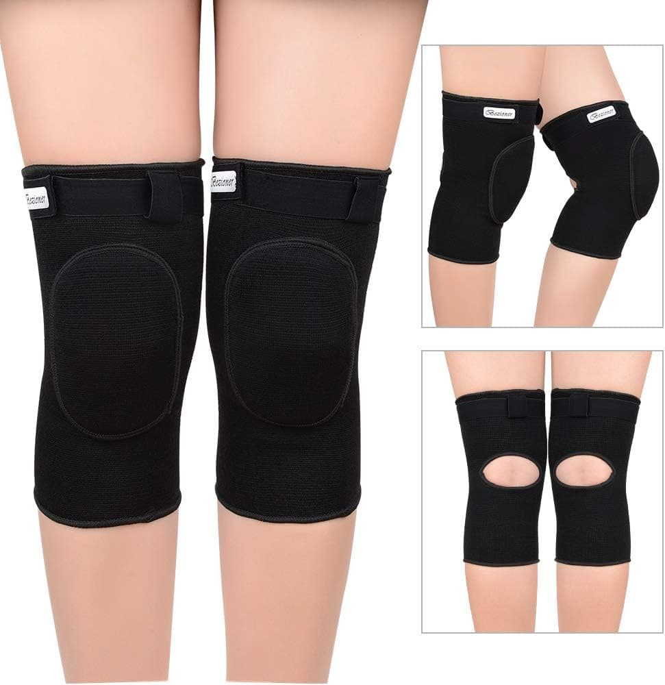 Knee Pads for Dancers Soft Knee Support for Yoga Polo Ballet Volleybal Biking Football Soccer Skating Tennis Thick Sponge Unisex Design Suitable for Kids Youth Adult (Black, M)