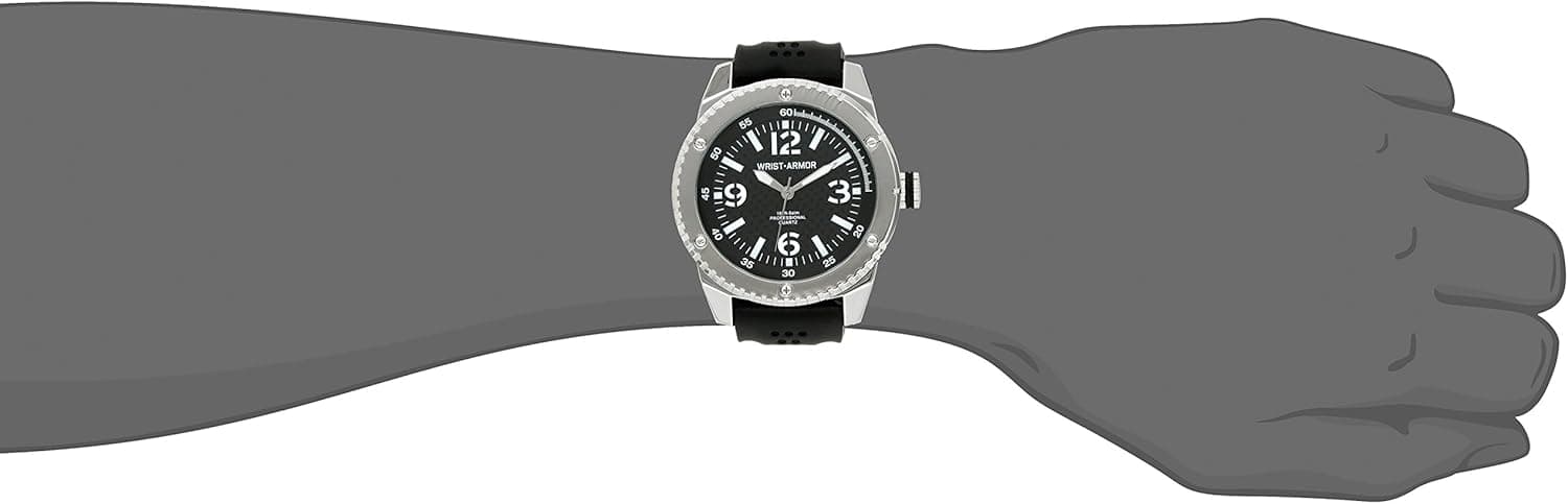 Wrist Armor Men's 37600005 Wrist Armor Analog Display Analog Quartz Black Watch