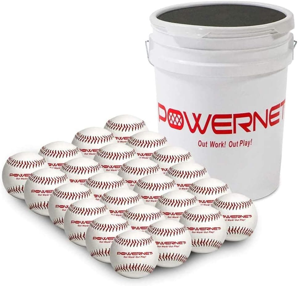 PowerNet Baseballs 24 Pack Bundle | Recreation Grade Regulation Size Balls | Perfect for Baseball Soft Toss, Batting, Fielding, Hitting, Pitching Drills
