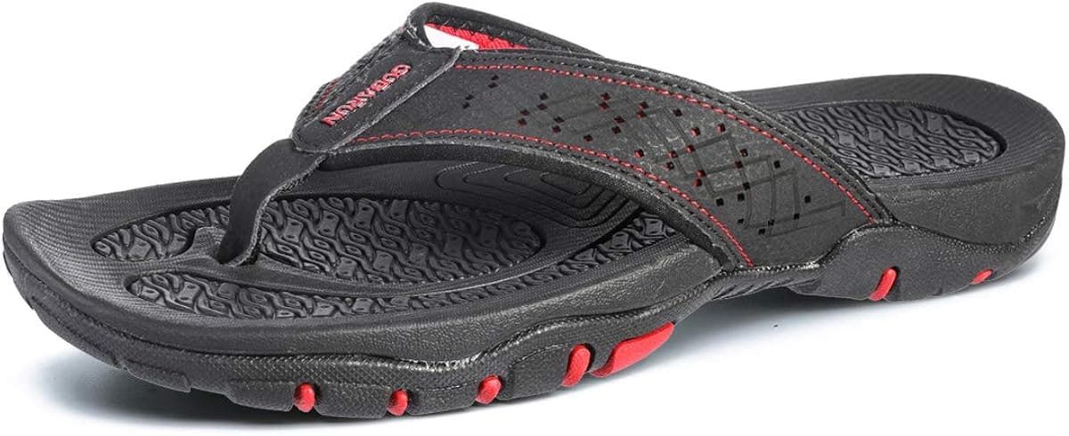 CAMFOSY Mens Flip Flops, Summer Sports Athletic Walking Sandals Fanning Mens Sandals Beach Outdoor Slip On Anti Slip Slippers