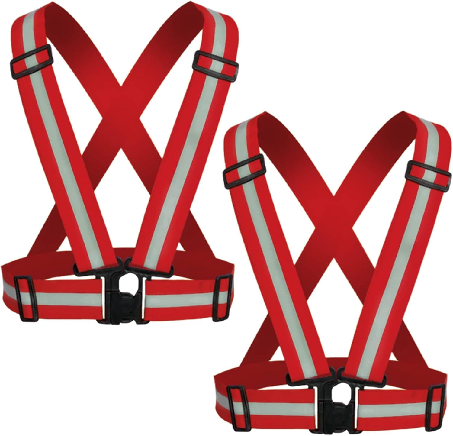 YUNLOVXEE Reflective Strap Safety Vest Gear - 2-10 Pack Adjustable High Visible Reflective Running Gear for Women Men Night