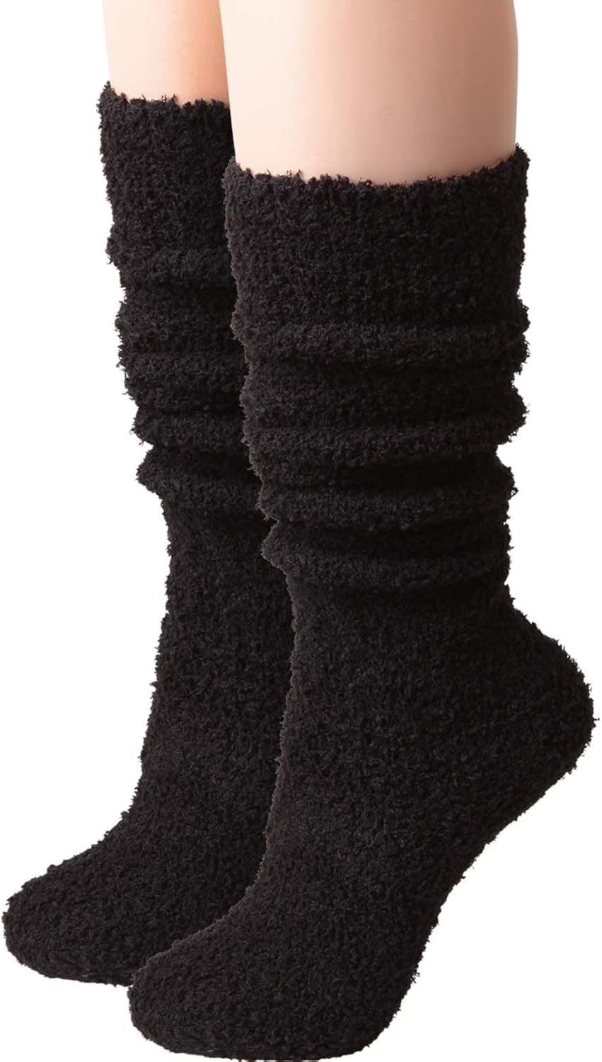 HASLRA Premium Soft Warm Microfiber Fuzzy Socks 2-5 Pairs