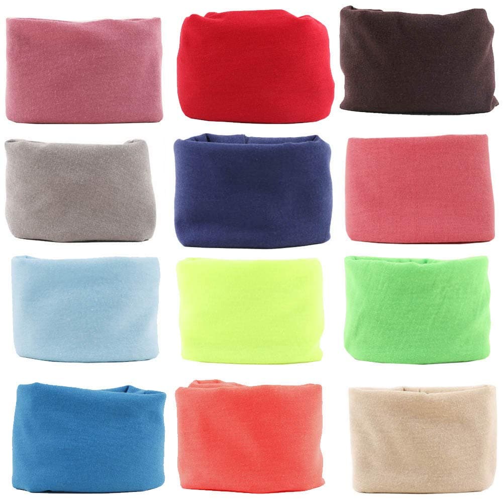6PCS Magic Headband Outdoor Wide Wicking Headbands Elastic Headwear Bandana Neck Gaiter Scarf Tube UV Resistence for Workout Yoga Running Hiking Riding Motorcycling