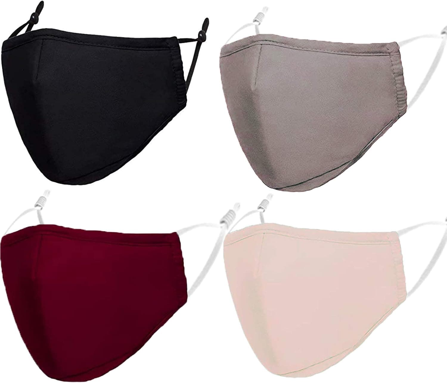Adjustable Face Cloth Mask Black Pink Red Reusable Breathable for Men Women Washable Fashion with Nose Wire Designer 3 Ply Layer Dust Cotton Grey for Mens Womens Sports Workout 3D Fabric
