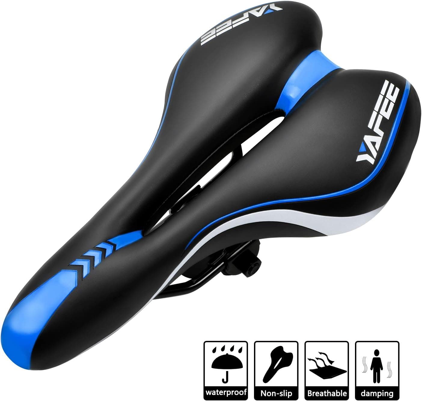 OUDMON Bike Seat Comfort Bicycle Seat for Men Memory Foam Mountain Bike Seat Women Soft Wide Bicycle Saddle Cushion with Waterproof Covers Padded Replacement