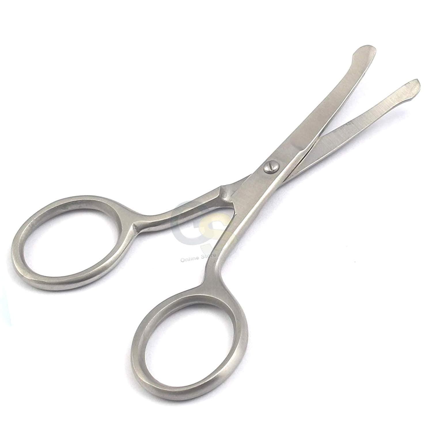 3.5" MINI CURVED MUSTACHE NOSE EAR HAIR REMOVER SCISSORS TRIMMER W/SAFETY TIPS by G.S ONLINE STORE