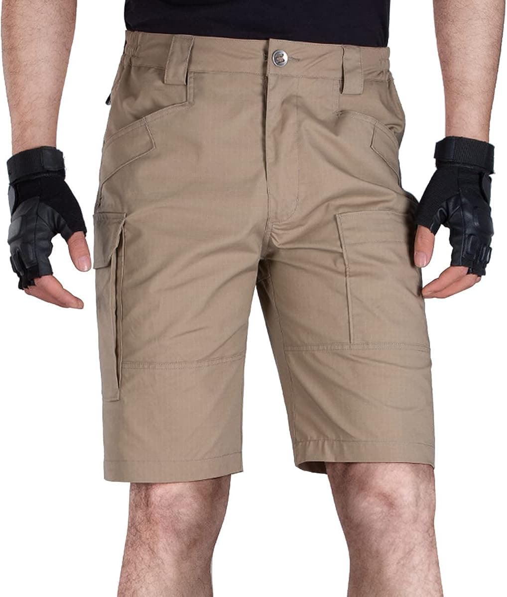FREE SOLDIER Men's Tactical Cargo Shorts Relaxed Fit Water Resistant Work Hiking Shorts (Coyote Brown, 38W x 10L)
