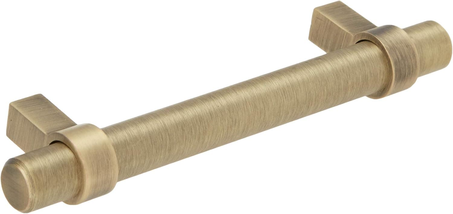 Cosmas® 161-4BAB Brushed Antique Brass Contemporary Bar Cabinet Handle Pull - 4" Inch (102mm) Hole Centers