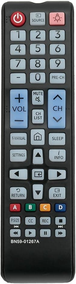 BN59-01267A Replaced Remote fit for Samsung TV UN32M5300 UN40M5300 UN43M5300 UN49M5300 UN50M5300 UN32M530 UN32M530D UN24M4500A UN28M4500A UN32M4500A UN28M4500AF UN32M4500AF UN32M5300AF UN49M5300AF