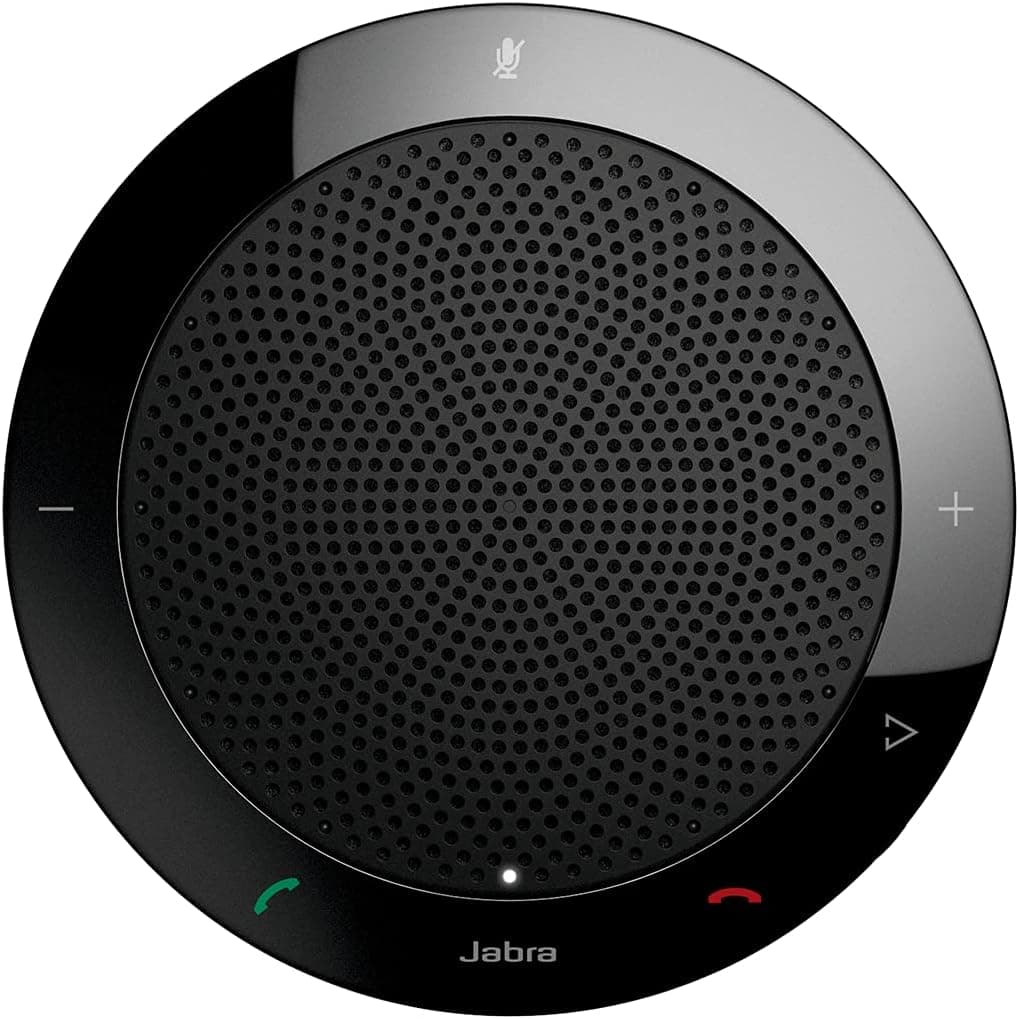 Jabra Speak 410 Corded Speakerphone for Softphones, MS-Optimized – Easy Setup, Portable USB Speaker for Holding Meetings Anywhere with Outstanding Sound Quality