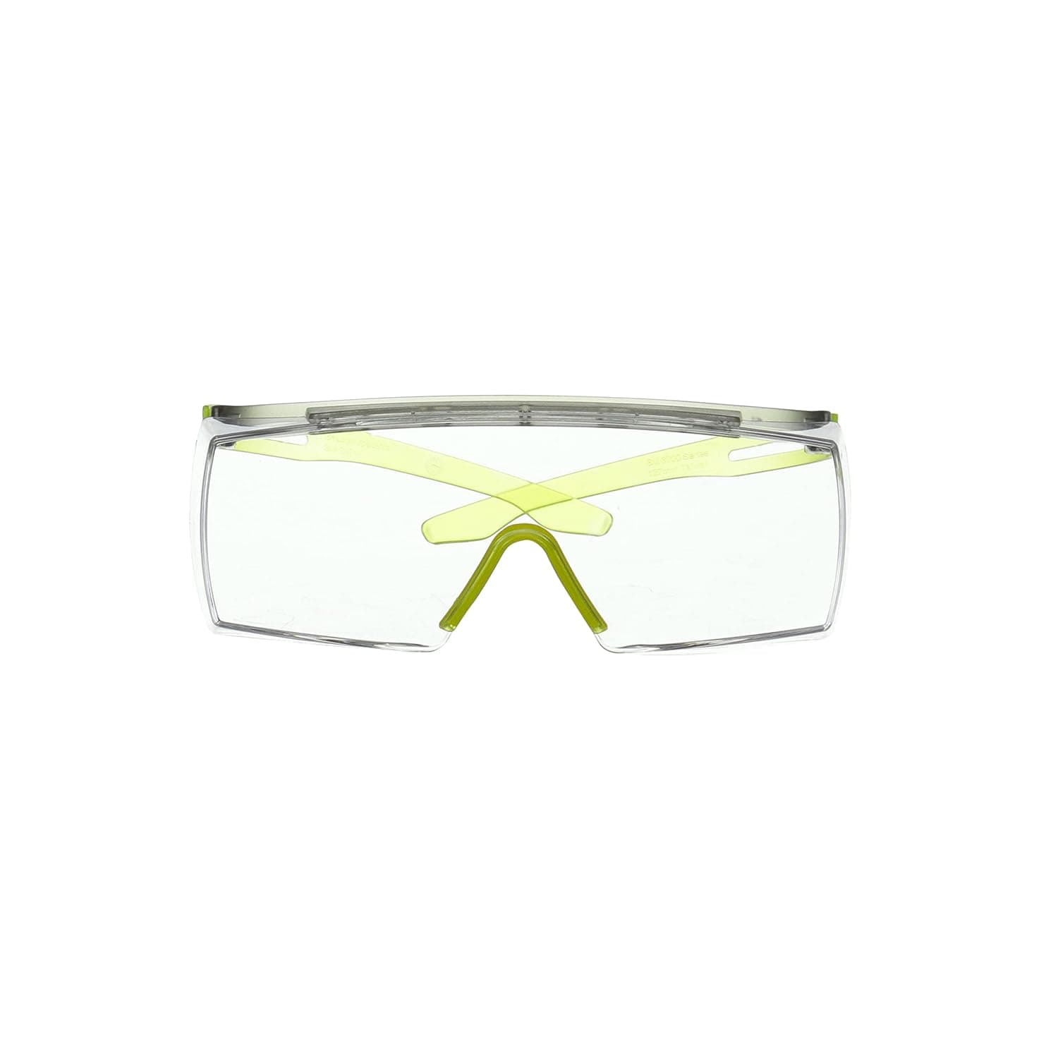 3M Safety Glasses, SecureFit 3700 Series, Anti-Scratch, Fits Over Glasses, Clear Lens, Lime Green Temple