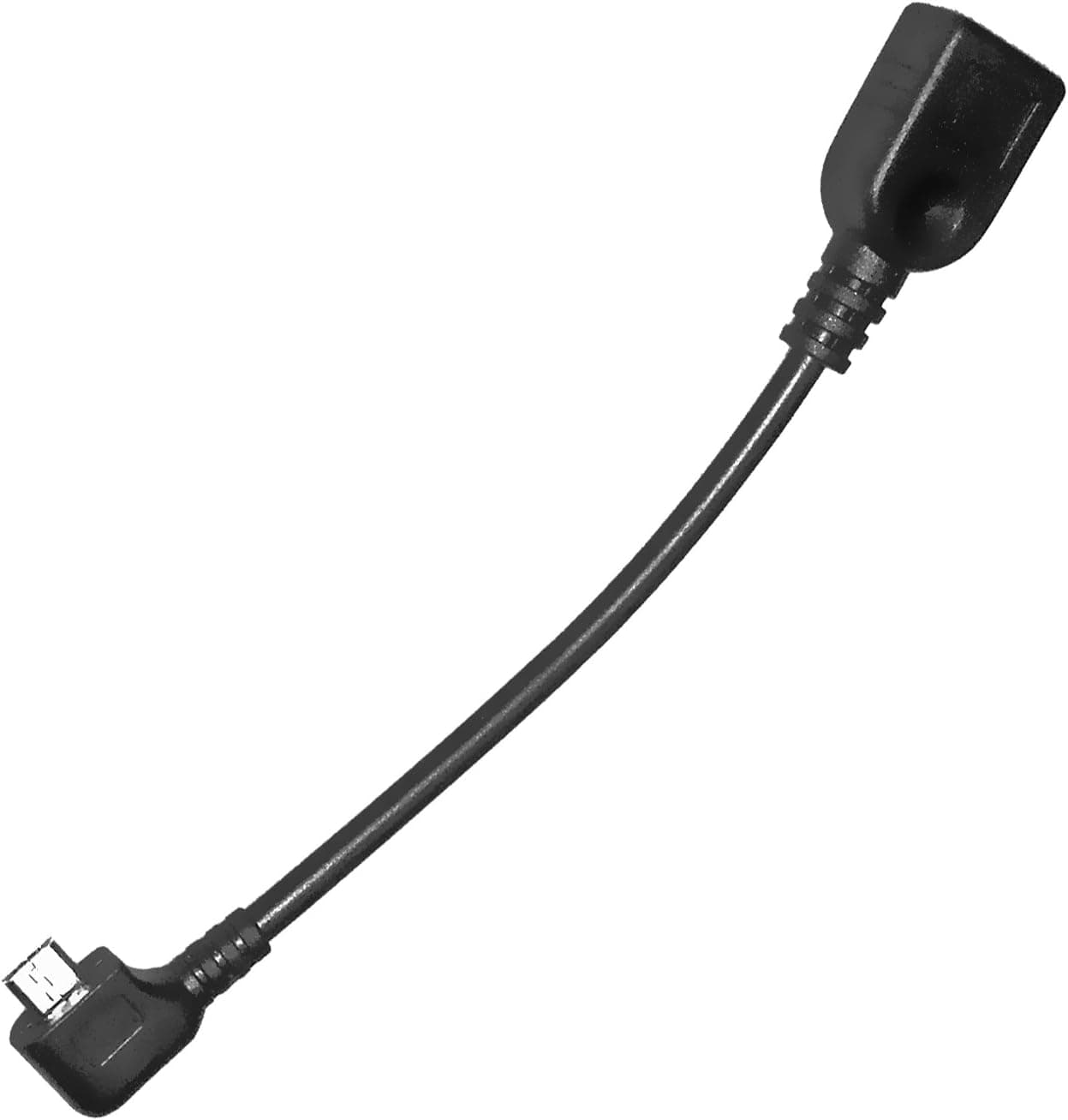 BobjGear Highest Quality 90 Degree Bend Low Profile OTG Cable for All Micro USB OTG Ports to Full Female USB - Compatible with BobjGear Rugged Cases