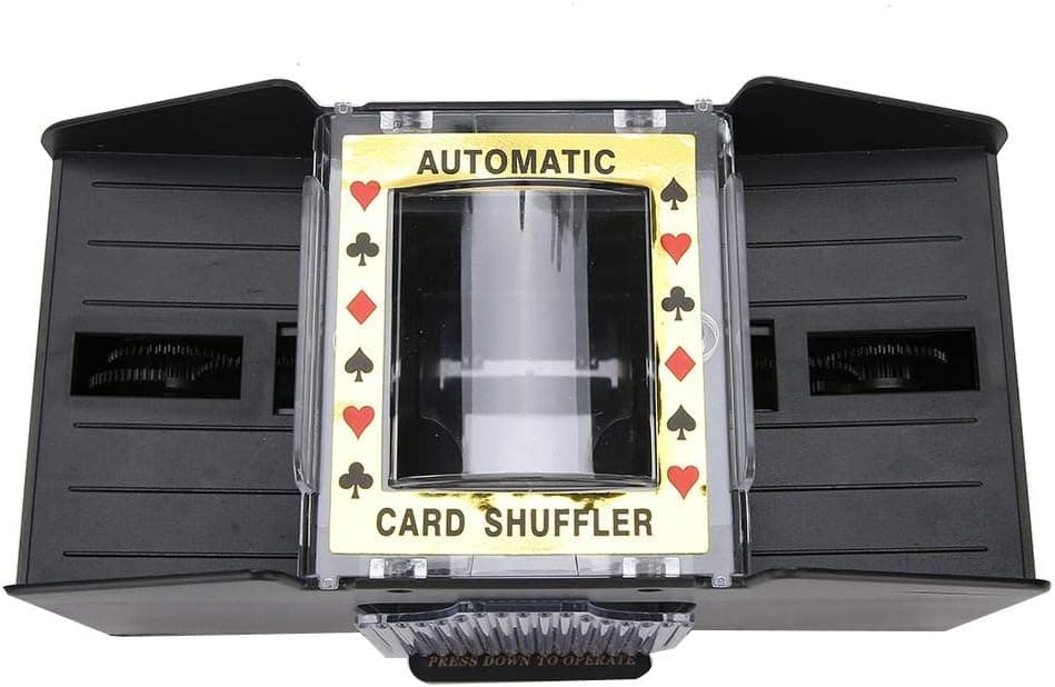 Brrnoo Automatic Playing Card Shuffler, Automatic Card Shuffler for 2/4/6 Deck Poker Card Shuffler, Low Noise Electric Card Shuffler and Shuffle 1-4 Decks of Cards
