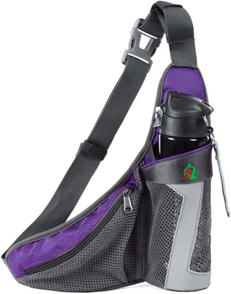DYJ Sports Waist Pack - Running Bag with Water Bottle Holder Runners Belt Bum Bag Fanny Pack (Purple)