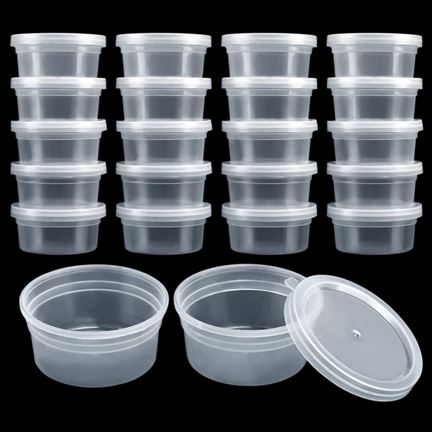 GWHOLE 20 Pack of 4.5oz Containers with Lid Floam Beads Storage Container for Slime Supplies