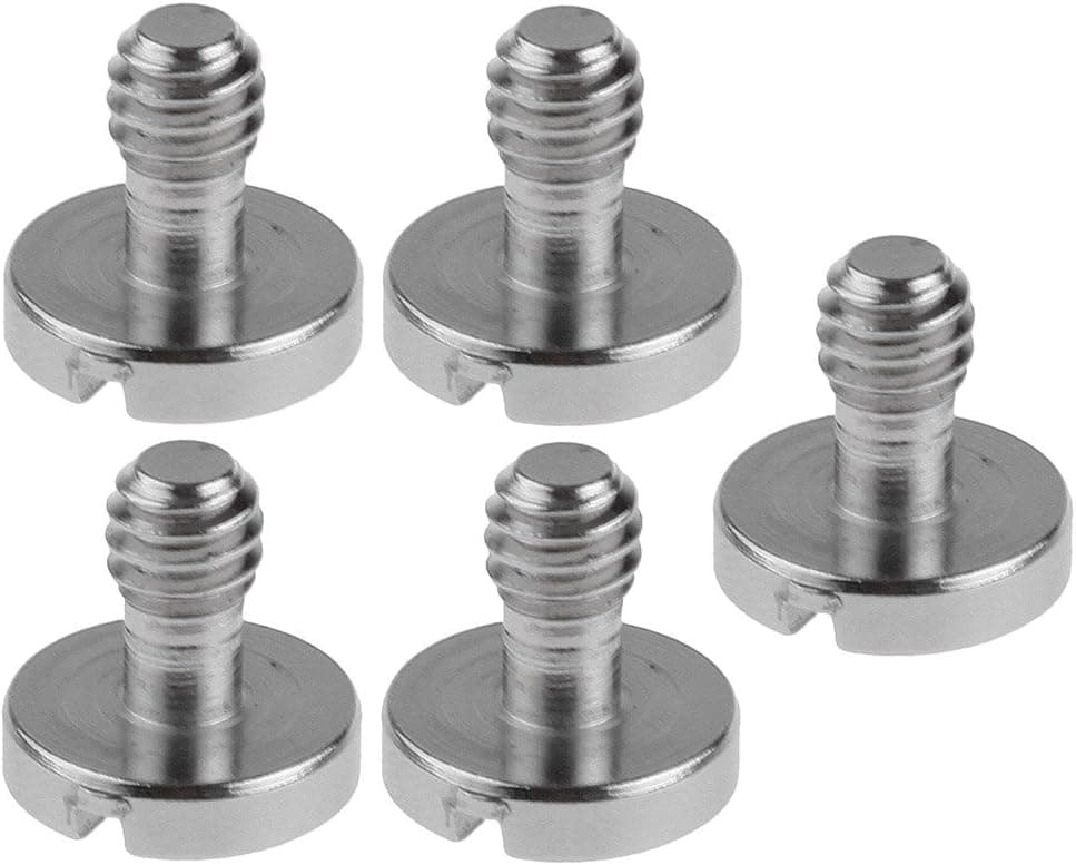 Neewer Stainless Steel 1/4" Mounting Screw (without Ring) 0.39"/10mm Shaft for Camera Tripod Monopod or Quick Release (QR) Plate -5 Pack