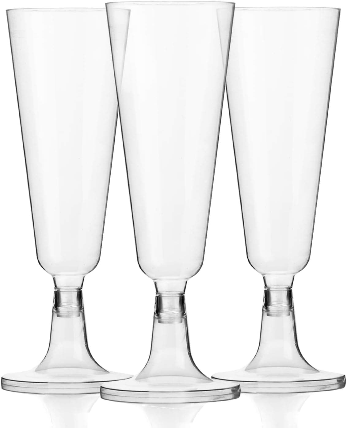 Ilyapa 24 Plastic 5oz Champagne Glasses - Bulk Disposable Champagne Flutes for Wedding or Party