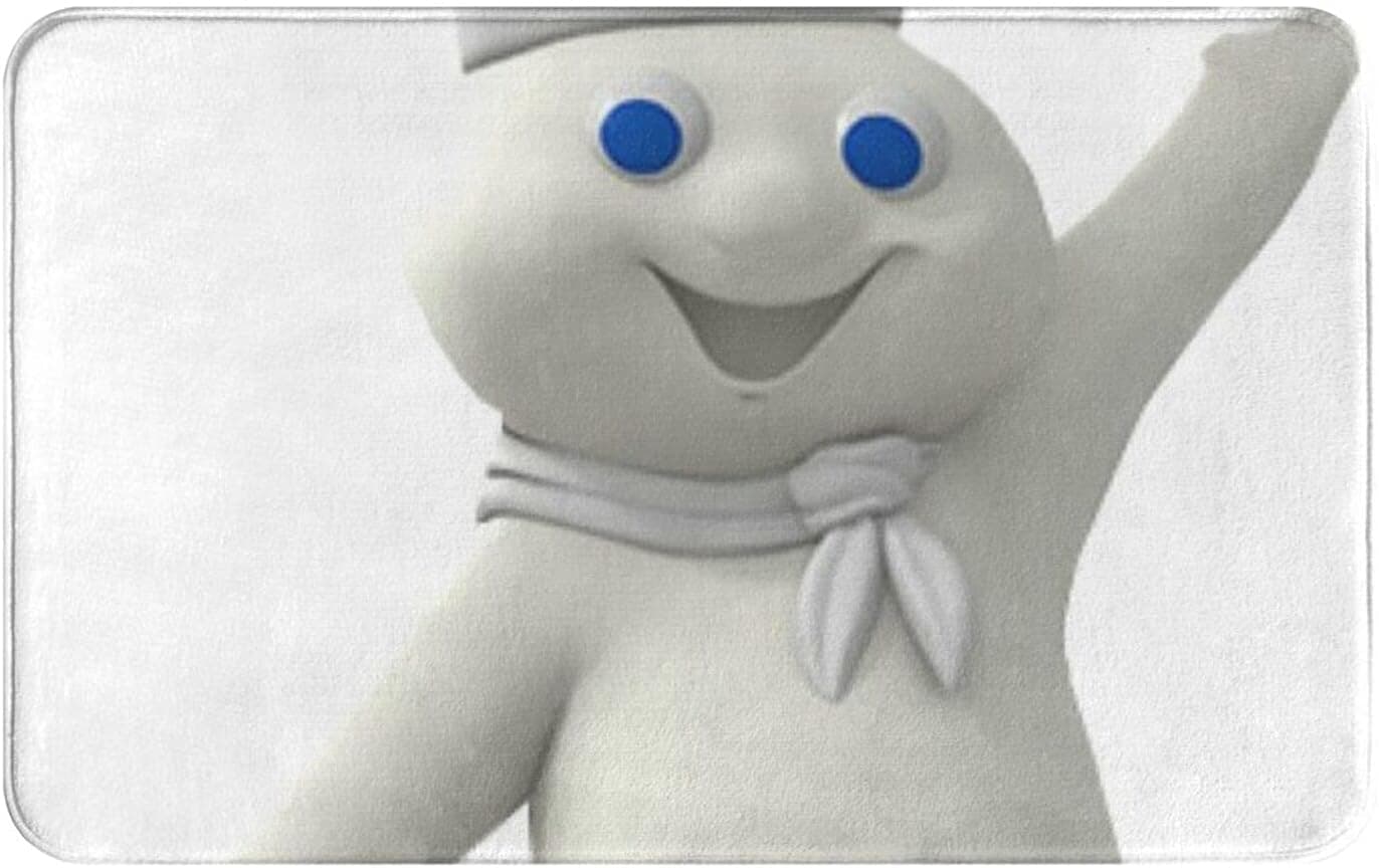 Pillsbury Doughboy Non Slip Bath Mat,Washable Door Floor Carpet Kitchen Rugs Welcome Mats 19.5 X 31.5 Inch