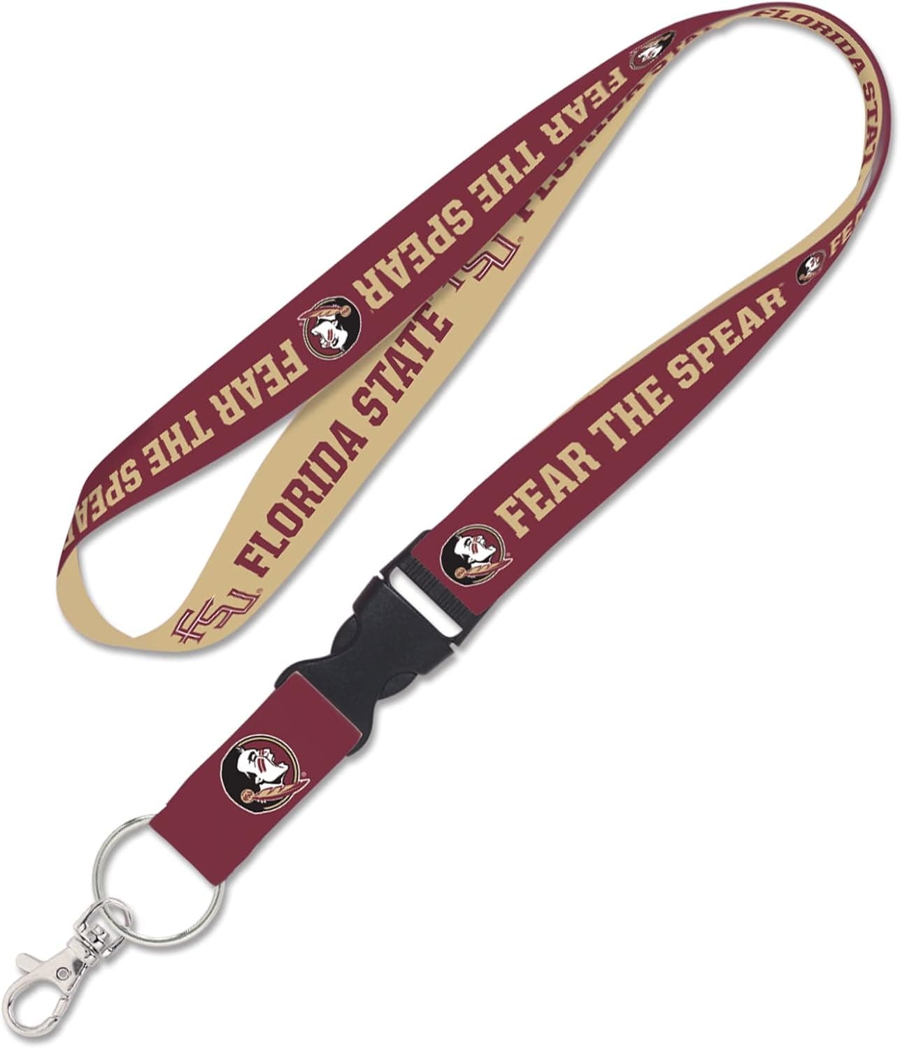 NCAA Florida State University FSU Seminoles 20 Inch Lanyard with Detachable Buckle