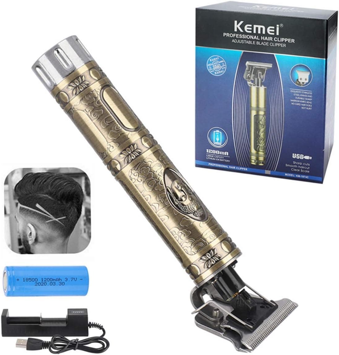 Le Touch Hair Clippers for Men, New Upgraded 0mm Baldheaded Hair Clippers, Zero Gapped Pro Li Outliner Grooming Rechargeable Cordless Close Cutting T-Blade Trimmer for Men