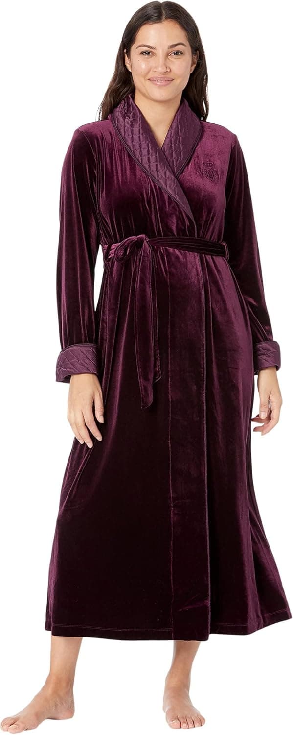 Lauren Ralph Lauren Velvet Long Shawl Collar Robe
