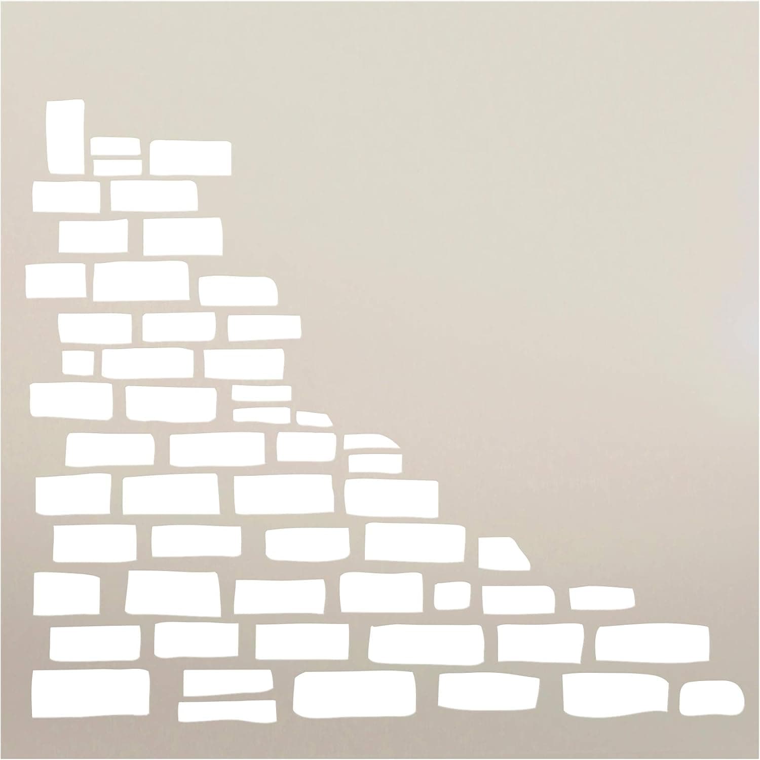 Fun with Shapes Half Stacked Stone Wall Stencil by StudioR12 | Wood Sign | Reusable Mylar Template | Wall Decor | Multi Layering Art Project | Journal Art Deco | DIY Home - Choose (12" x 12")