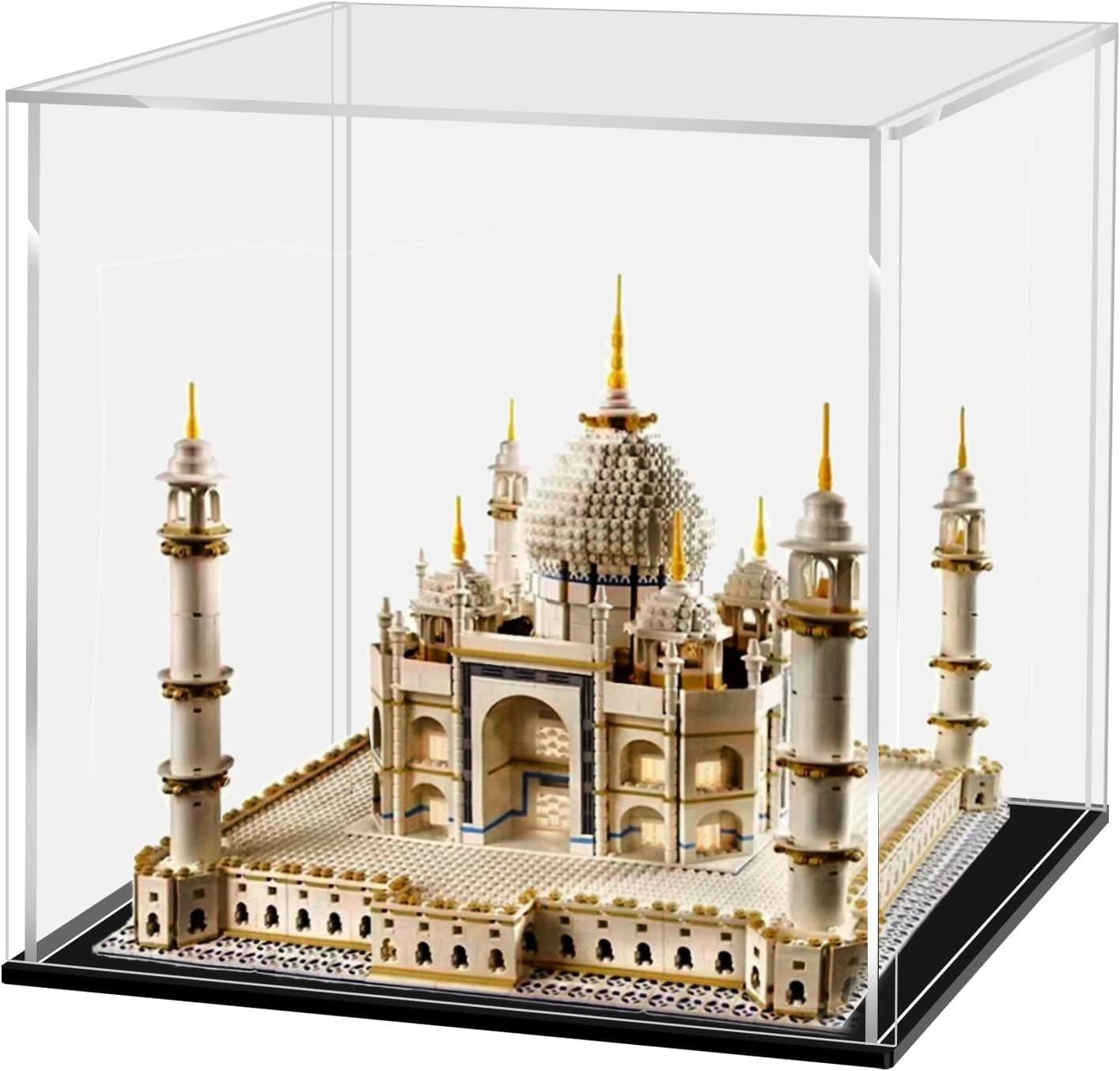 LASOA Self-Assembly Acrylic Display Case for Collectibles, Clear Showcase Storage Box Dustproof for Pop Figures Toys (11x11x11inch; 28x28x28cm)