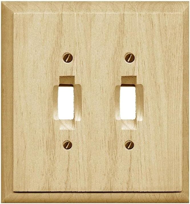 Runwireless Traditional Unfinished Wood Switch plate, Wall plate, Cover _ 4-411TT