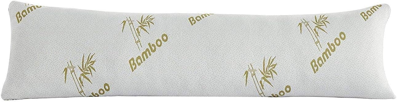 Elegant Home Premium Shredded Memory Foam Full Body Pillow with Removable Bamboo Cover Snuggle in Comfort Pregnancy Support Back Side & Stomach Sleeping Breathable Cooling Hypoallergenic 16"X54"
