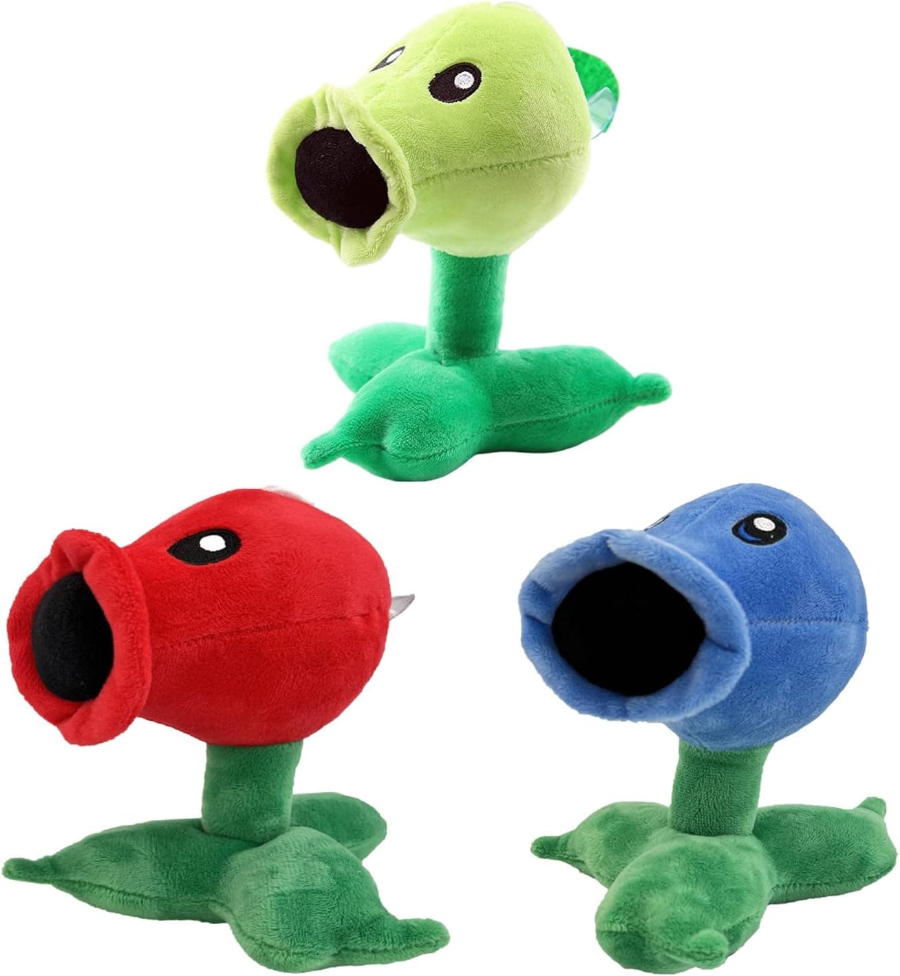 Dyharnsty 3Pcs Plants vs Zombies Plush Toys Peashooter,Snow Pea & Fire Pea, Soft Figure Doll, Plants vs Zombies Toys PVZ Plush Plants 1 2 Set