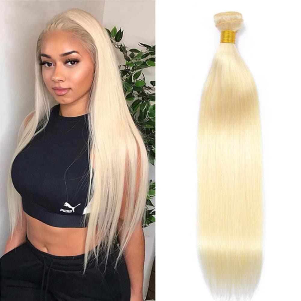 LAPONDAI 613 Blonde Human Hair 1 Bundles 26Inch 100% Brazilian Straight Hair Bundle 8A Honey Blonde Virgin Bundles Human Hair Extensions Weave 613Color 95-100g