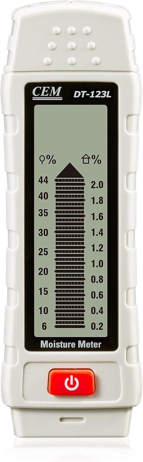 CEM DT-123L 2 in 1 Digital Analog Moisture Meter,Water Leak Detector,Digital Wood Moisture Meter Handheld LCD Moisture Tester Damp Moisture Tester Detector for Firewood Paper Humidity Measuring