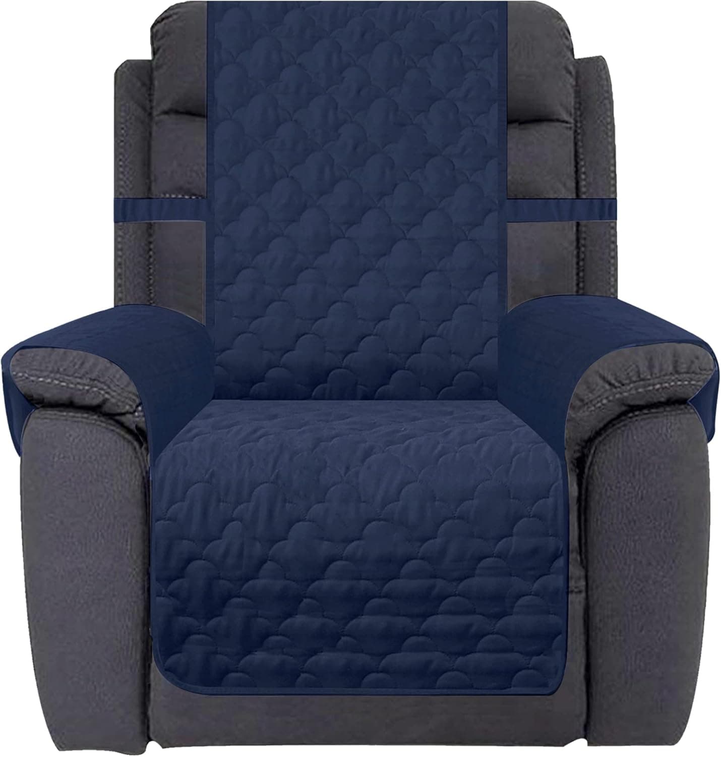 CHHKON Waterproof Nonslip Recliner Cover Stay in Place Dog Couch Chair Cover Furniture Protector Ideal Sofa Slipcovers for Pets and Kids (Navy, 23'')