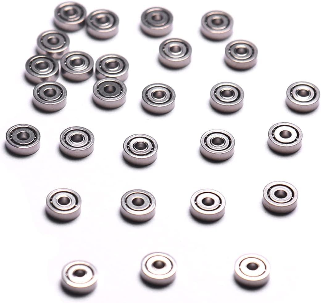 ATOPLEE Miniature Ball Bearings 100pcs 681ZZ Tiny Metal Ball Bearings Wheel Roller for Toy Model DIY Mini Stuff (1x3x1mm)