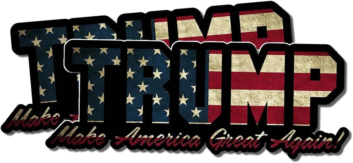 OwnTheAvenue Two Pack Donald Trump Make America Great Again Bumper Sticker Decal 7" T Cartoon #2