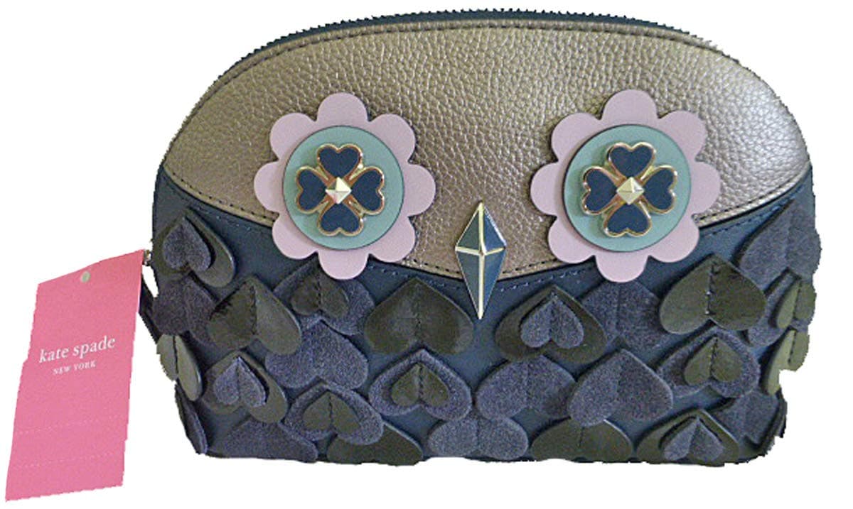 Kate Spade Medium Dome Cosmetic Owl Leather Bag, Zibbi